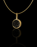 Auksinis pakabukas su deimantu ir kvarco drūza "Rock&Roll"