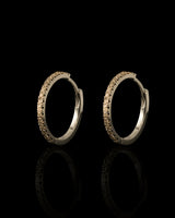 Auksiniai auskarai su šampaniniais deimantais "Eternity Hoops"