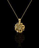 Auksinis pakabukas su deimantais "Little Windows"