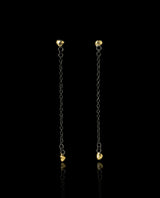 Sidabriniai auskarai su auksu "Drop Chain Earings"