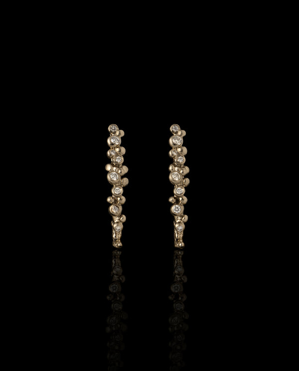 Auksiniai auskarai su deimantais "Silent Sparkle Diamond Earrings"