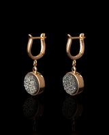 Auksiniai auskarai su deimantais ir kvarco drūza "Rock&Roll"