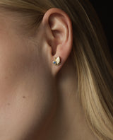 Auksiniai auskarai su safyrais "Lapeliai"