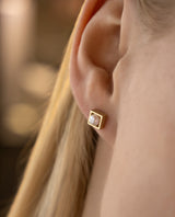 Auksiniai auskarai su perlais "Kvadratėliai"