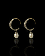 Auksiniai auskarai su perlais "Jūros pursluose"