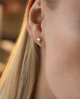 Auksiniai auskarai su safyrais "Tulpytės"