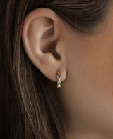 Auksiniai auskarai su smaragdu, safyru ir rubinu "Candy Hoops"