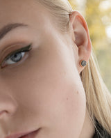 Auksiniai auskarai su kvarco drūza "Rock&Roll"