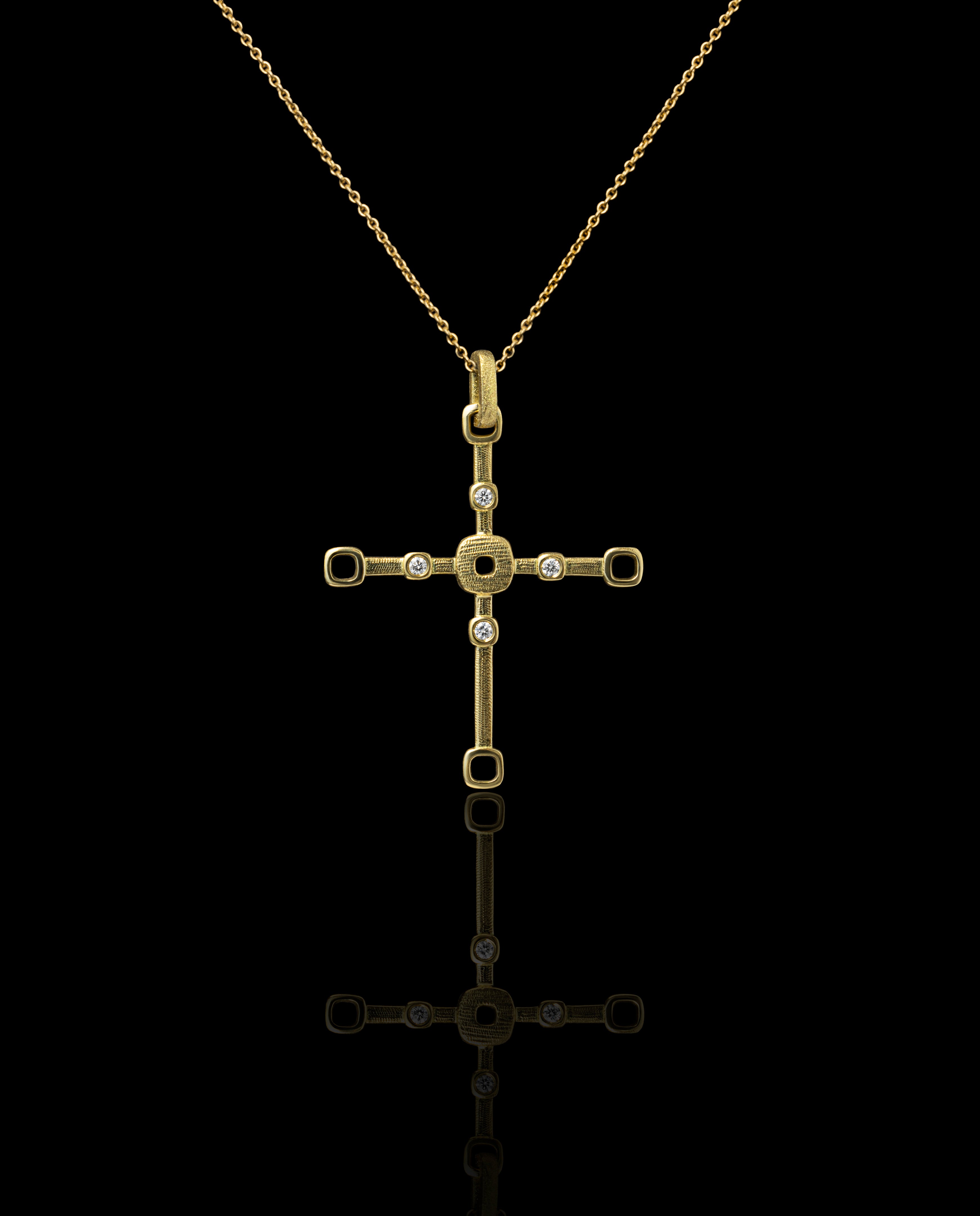 [ボックス付]CROSS C-Series Carbon Black M/18K Auksinis pakabukas su deimantais 