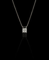 Auksinis kaklo papuošalas su princess-cut deimantu