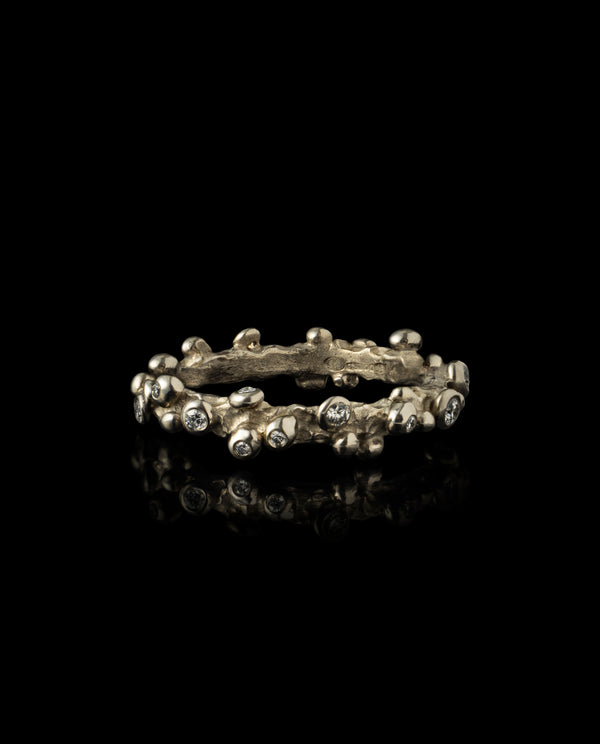 Auksinis žiedas su deimantais "Silent Sparkle Diamond Ring"