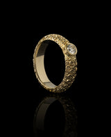 Auksinis žiedas su deimantu "A+A=30"