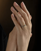 Šampaninio aukso vestuviniai žiedai su konjakiniu deimantu