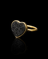 Auksinis žiedas su kvarco drūza "Rock&Roll"