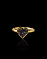 Auksinis žiedas su kvarco drūza "Rock&Roll"