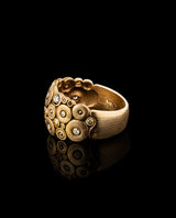 Auksinis žiedas su natūralių spalvų deimantais "Ocean"