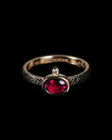 Auksinis žiedas su rubinu ir deimantu "Something important"