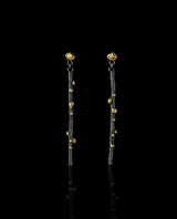 Sidabriniai auskarai su auksu "Gold Grains Drop Earings"