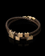 Odinė apyrankė su aukso detalėmis ir pirštų antspaudais "Būsimam vyrui"