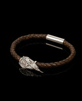 Odinė apyrankė su auksu "Sparnai"