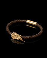 Odinė apyrankė su auksu "Sparnai"