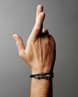 Odinė apyrankė su aukso detalėmis ir pirštų antspaudais "Būsimam vyrui"