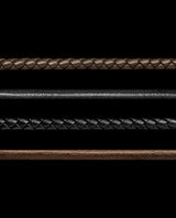 Odinė apyrankė su sidabro detalėmis ir pirštų antspaudais "Tėčiui"