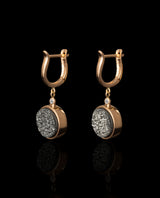 Auksiniai auskarai su deimantais ir kvarco drūza "Rock&Roll"