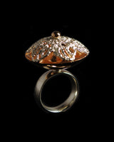 Auksinis žiedas su sidabru "Jausmų verpetai"