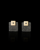 Sidabrinės sąsagos ir kaklaraiščio segtukas su auksu ir juodu deimantu