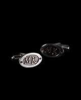 Sidabrinės sąsagos su rubinais ir auksu "MK"