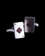 Sidabrinės sąsagos su rubinais "Būgnų tūzai"