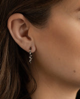 Sidabriniai auskarai su auksu ir deimantais "Dark Gleam Diamond Hoops"