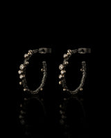 Sidabriniai auskarai su auksu ir deimantais "Dark Gleam Diamond Hoops"