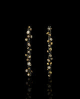 Sidabriniai auskarai su auksu ir deimantais "Dark Gleam Diamond Rods"