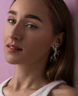 Sidabriniai auskarai su deimantais "Koralų deimantai"