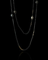 Sidabrinis kaklo papuošalas su auksu "Double Length Necklace"