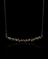 Sidabrinis kaklo papuošalas su auksu ir deimantais "Dark Gleam Diamonds Neklace"