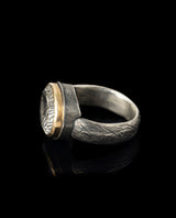 Sidabrinis paauksuotas žiedas su kalnų krištolu "Skaidru"