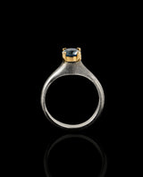 Sidabrinis žiedas su auksu ir Londono topazu