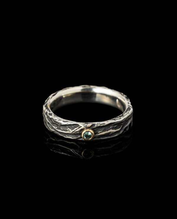 Sidabrinis žiedas su smaragdu