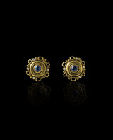 AUKSINIAI AUSKARAI SU DEIMANTAIS IR SAFYRAIS "SAPPHIRE STUDS"