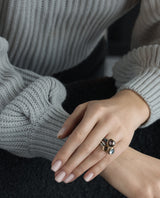 Sidabrinis žiedas su auksu ir topazu "Topazo uoga"