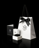 Sidabrinis paauksuotas žiedas su safyru ir perlamutru