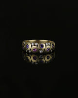 Auksiniai vestuviniai žiedai su deimantais ir safyrais "Candy"