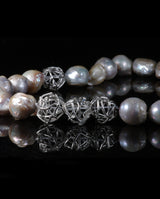 Sidabrinis kaklo papuošalas su perlais