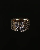 Auksinis žiedas su cirkoniais "Saint Petersburg"