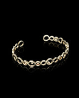 Auksinė apyrankė su šampaniniais ir konjakiniais deimantais "FLOW'ing"