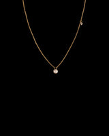 Auksinis kaklo papuošalas su perlu ir nuogu deimantu