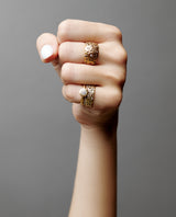 Auksinis žiedas su natūralių spalvų deimantais "Ocean"